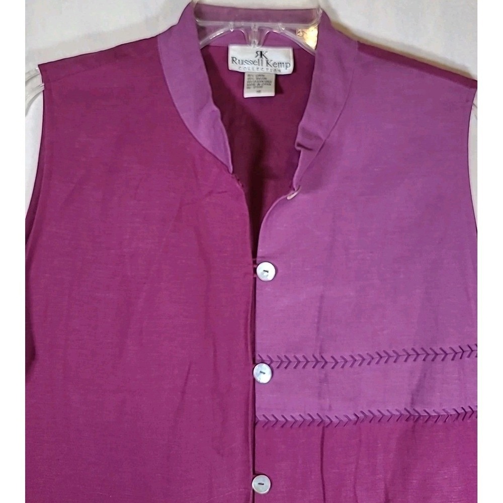 Russell Kemp Sleeveless Blouse Womens Size 16‎ Linen/Rayon Blend Purple Designer